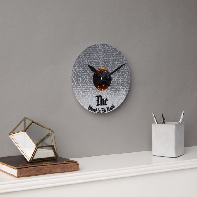 Elegant 3D AMOLED and Subtle Pattern Design -  Round Clock (Office)
