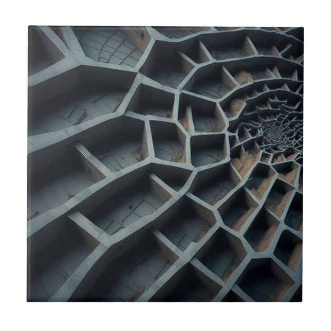 Elegant 3D Design - Modern Art Spiral Labyrinth Tile (Front)
