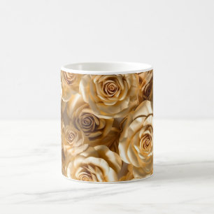 Elegant 3D Floral Bloom Design, Flower Pattern Coffee Mug