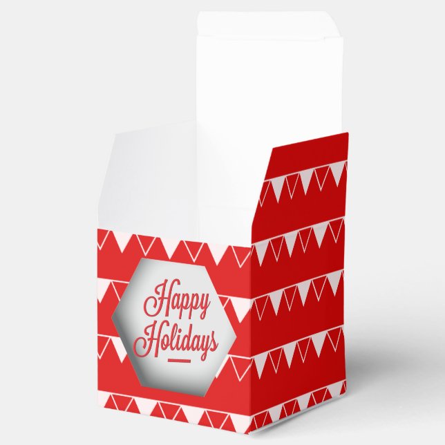 Elegant 3D Happy Holidays Favor Box (Opened)