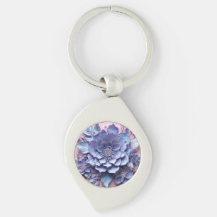 Elegant 3D Paper Flower Arrangement in Pastel Tone Keychain
