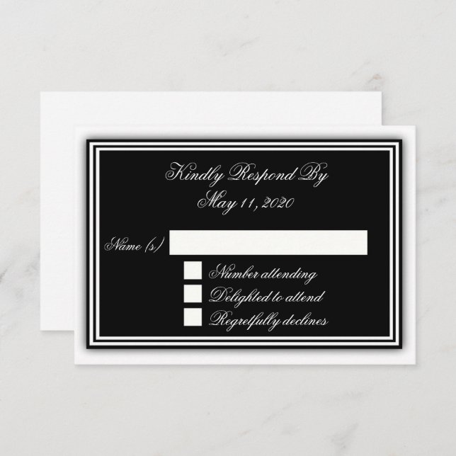 Elegant 3D RSVP Card (Front/Back)