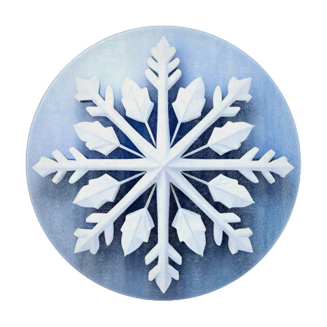 Elegant 3d Snowflake Design Cutting Board (Front)