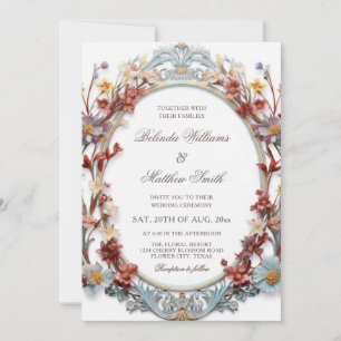 Elegant 3D Victorian Floral Frame Invitation