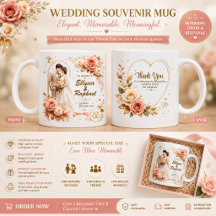 Elegant 3D Wedding Souvenir Mug | Personalized