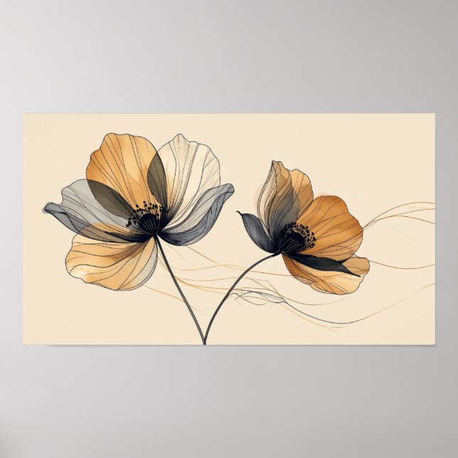  Elegant 3D White Floral Bas-Relief Sculpture on M Poster (Front)