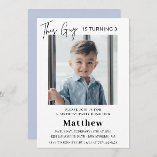 Elegant 3rd birthday invitations Boy Photo