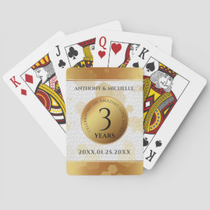 Elegant 3rd Leather Wedding Anniversary Playing Cards