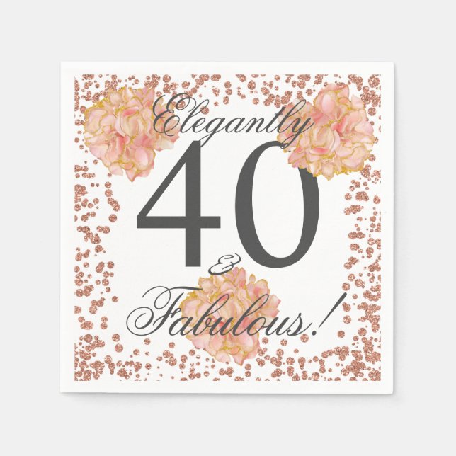 Elegant 40 & Fabulous Napkin (Front)