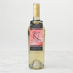 Elegant 40th 80th Ruby Wedding Anniversary Bottle Tag