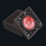 Elegant 40th 80th Ruby Wedding Anniversary Gift Box<br><div class="desc">Celebrate the 40th or 80th wedding anniversary with this commemorative keepsake box! Elegant black and white serif lettering with hexagonal confetti on ruby red and black backgrounds add a memorable touch for this special occasion and extraordinary milestone. Customize with the happy couple's names, years of marriage, and congratulatory messages for...</div>