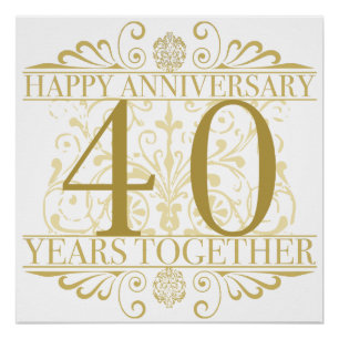 Elegant 40th Anniversary Poster