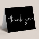 Elegant 40th Birthday Black Thank You Card<br><div class="desc">Show your gratitude to your 40th birthday party guests in style with this elegant black thank you card featuring "thank you" showcased in a chic white script. On the inside,  add a personal message and your name in a handwritten-style font,  or leave blank for a hand-written note.</div>
