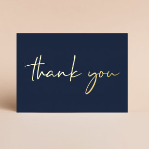 Elegant 40th Birthday Blue Foil Thank You Card