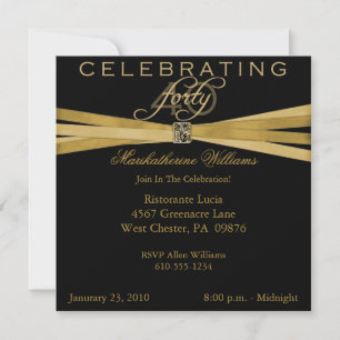 Elegant 40th Birthday Party Invitations
