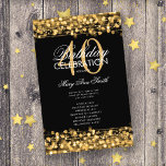 Elegant 40th Birthday Party Program Gold w/ Menu<br><div class="desc">Elegant "Birthday Party Program" design with Sparkles & Lights in Gold w/ custom text.</div>