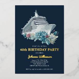 Elegant 40th Birthday Party Women Cruise Trip Gold