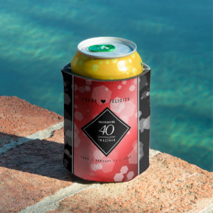 Elegant 40th Ruby Wedding Anniversary Celebration Can Cooler