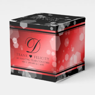 Elegant 40th Ruby Wedding Anniversary Celebration Favor Box
