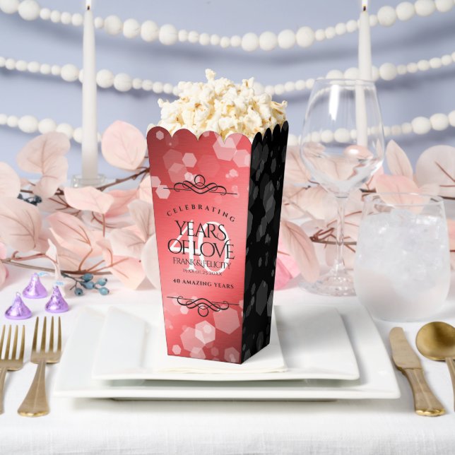 Elegant 40th Ruby Wedding Anniversary Celebration Favor Box (Wedding)