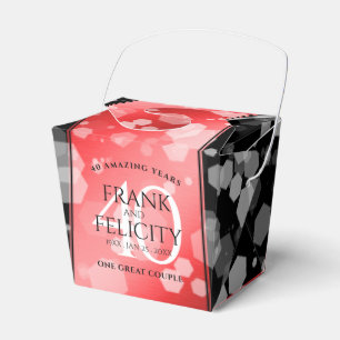 Elegant 40th Ruby Wedding Anniversary Favor Box