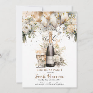 Elegant 40th Surprise Birthday Party Invitation