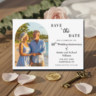 Elegant 40th Wedding Anniversary Photo Save The Date