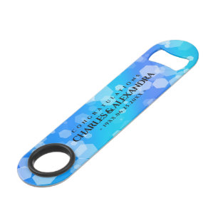 Elegant 41st Blue Topaz Wedding Anniversary Bar Key