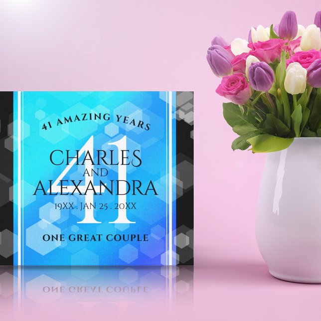 Elegant 41st Blue Topaz Wedding Anniversary Canvas Print (Creator Uploaded)