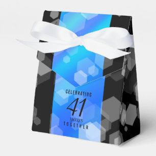 Elegant 41st Blue Topaz Wedding Anniversary Favor Box