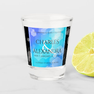 Elegant 41st Blue Topaz Wedding Anniversary Shot Glass
