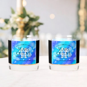 Elegant 41st Blue Topaz Wedding Anniversary Whiskey Glass