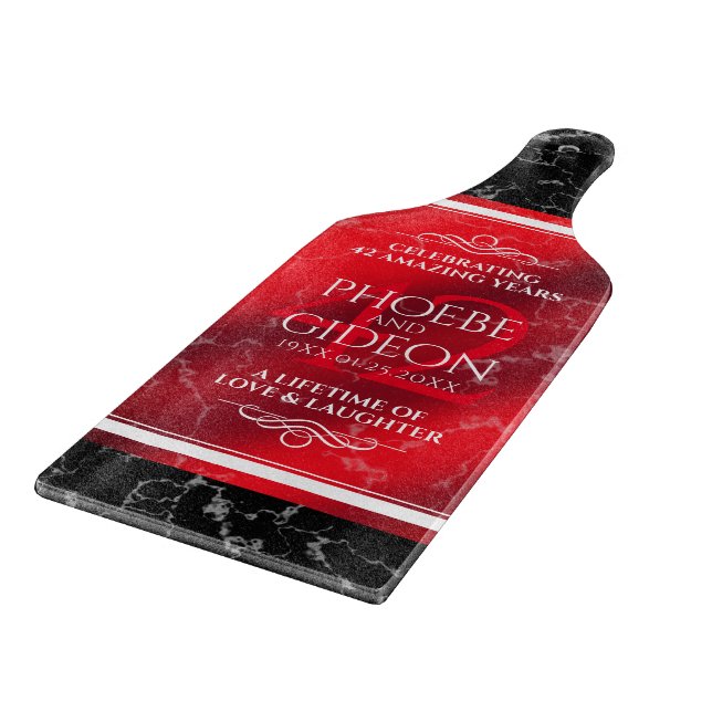 Elegant 42nd Jasper Wedding Anniversary Cutting Board (Corner)