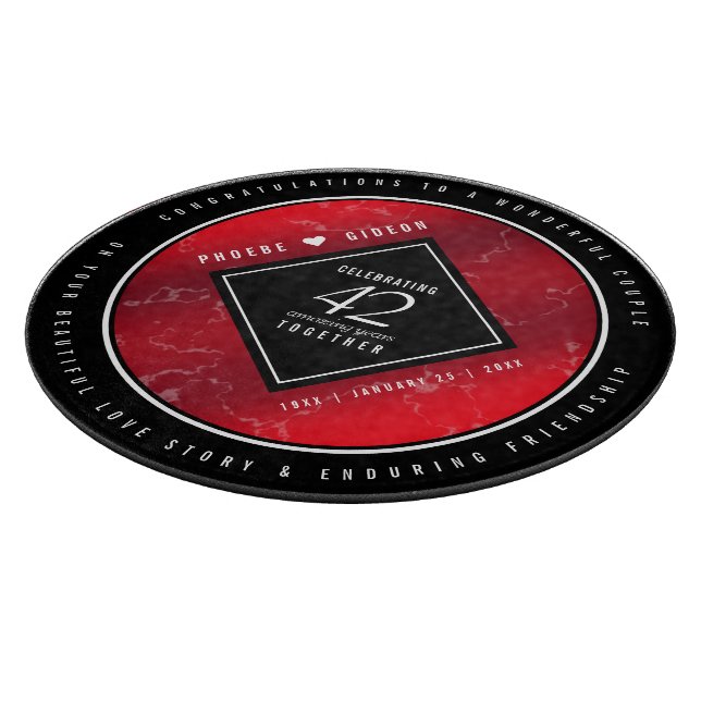 Elegant 42nd Jasper Wedding Anniversary Cutting Board (Corner)