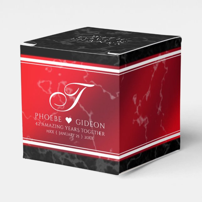 Elegant 42nd Jasper Wedding Anniversary Favor Box (Front Side)