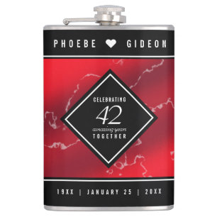 Elegant 42nd Jasper Wedding Anniversary Hip Flask