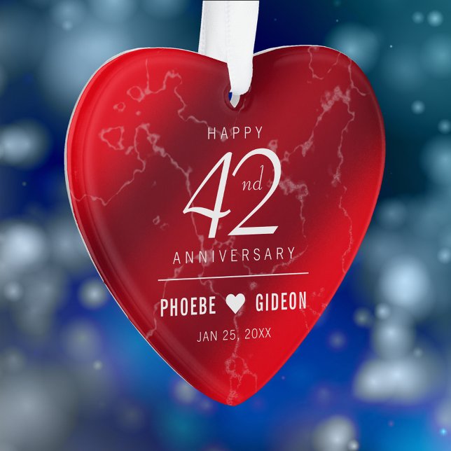 Elegant 42nd Jasper Wedding Anniversary Ornament (Elegant 42nd Jasper Wedding Anniversary Acrylic Ornament Cover Photo.)