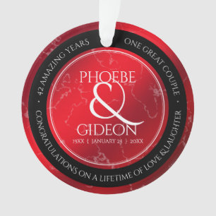 Elegant 42nd Jasper Wedding Anniversary Ornament