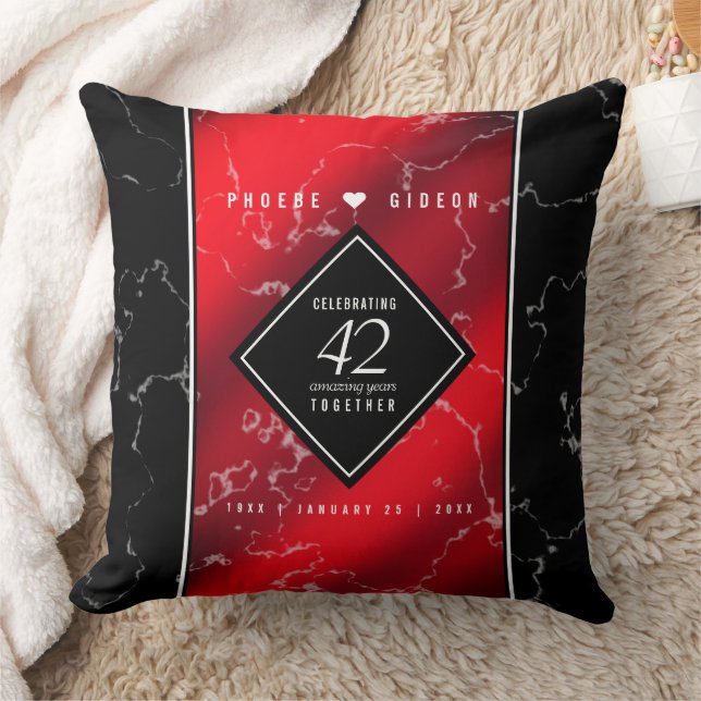 Elegant 42nd Jasper Wedding Anniversary Throw Pillow (Blanket)