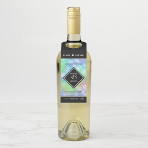 Elegant 43rd Opal Wedding Anniversary Celebration Bottle Tag