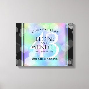 Elegant 43rd Opal Wedding Anniversary Celebration Canvas Print