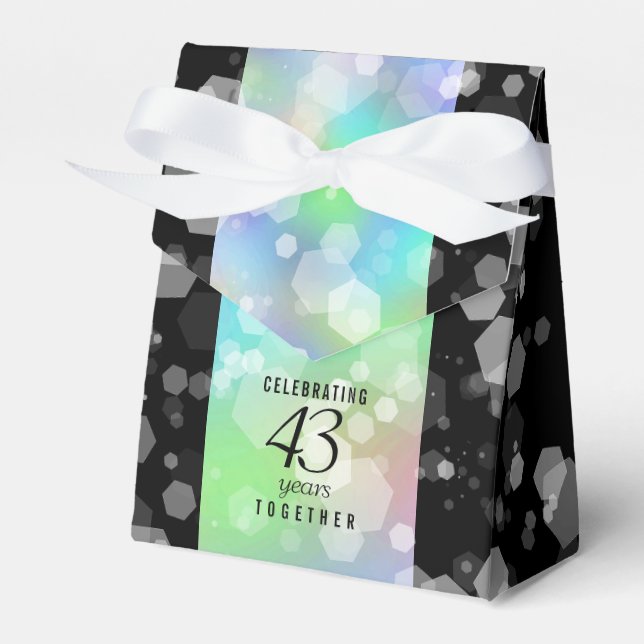 Elegant 43rd Opal Wedding Anniversary Celebration Favor Box (Front Side)