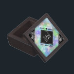 Elegant 43rd Opal Wedding Anniversary Celebration Gift Box<br><div class="desc">Celebrate the 43rd opal wedding anniversary with this stylish keepsake box! Elegant black and white lettering with hexagonal confetti on an iridescent opal background add a memorable touch for this special occasion and extraordinary milestone. Personalize with the couple's names and dates of marriage. Design © W.H. Sim. See more at...</div>