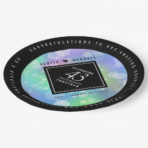 Elegant 43rd Opal Wedding Anniversary Celebration Paper Plate