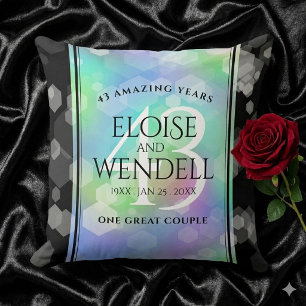Elegant 43rd Opal Wedding Anniversary Celebration Throw Pillow
