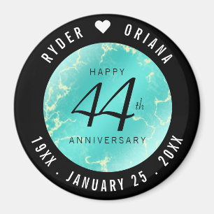 Elegant 44th Turquoise Wedding Anniversary Magnet
