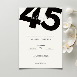 Elegant 45th Birthday Invitation - Minimal Style