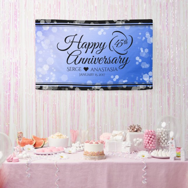 Elegant 45th Sapphire Wedding Anniversary Banner (Party)