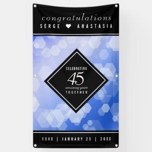 Elegant 45th Sapphire Wedding Anniversary Banner