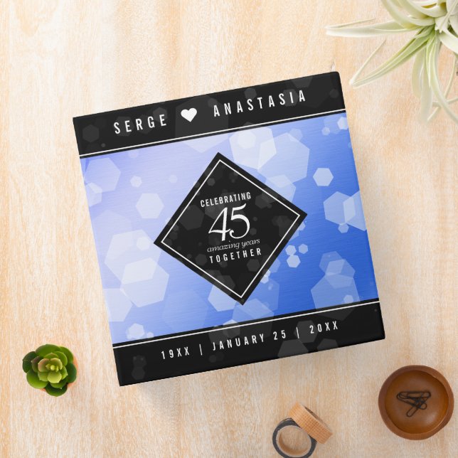 Elegant 45th Sapphire Wedding Anniversary Binder (In Situ)